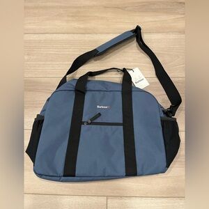Barbour Arwin Canvas Holdall Duffel Bag Blue Laptop Weekender NEW